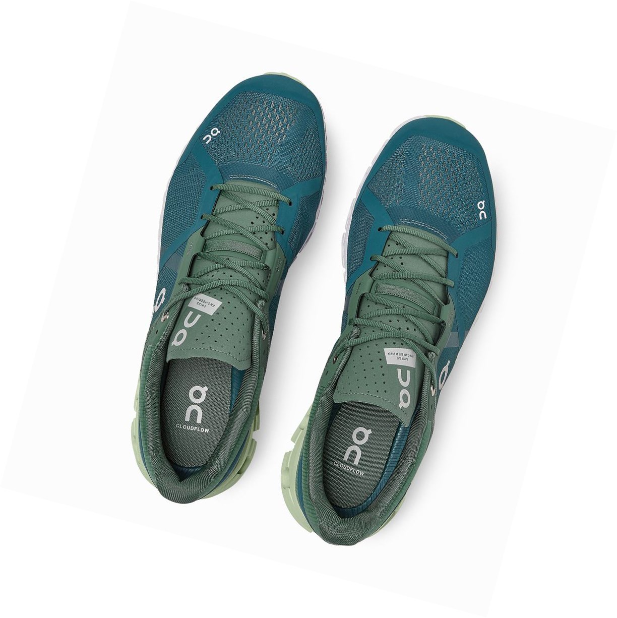 Buty Do Biegania Szosowe Męskie On Cloudflow Zielone Niebieskie | 716253-YHN