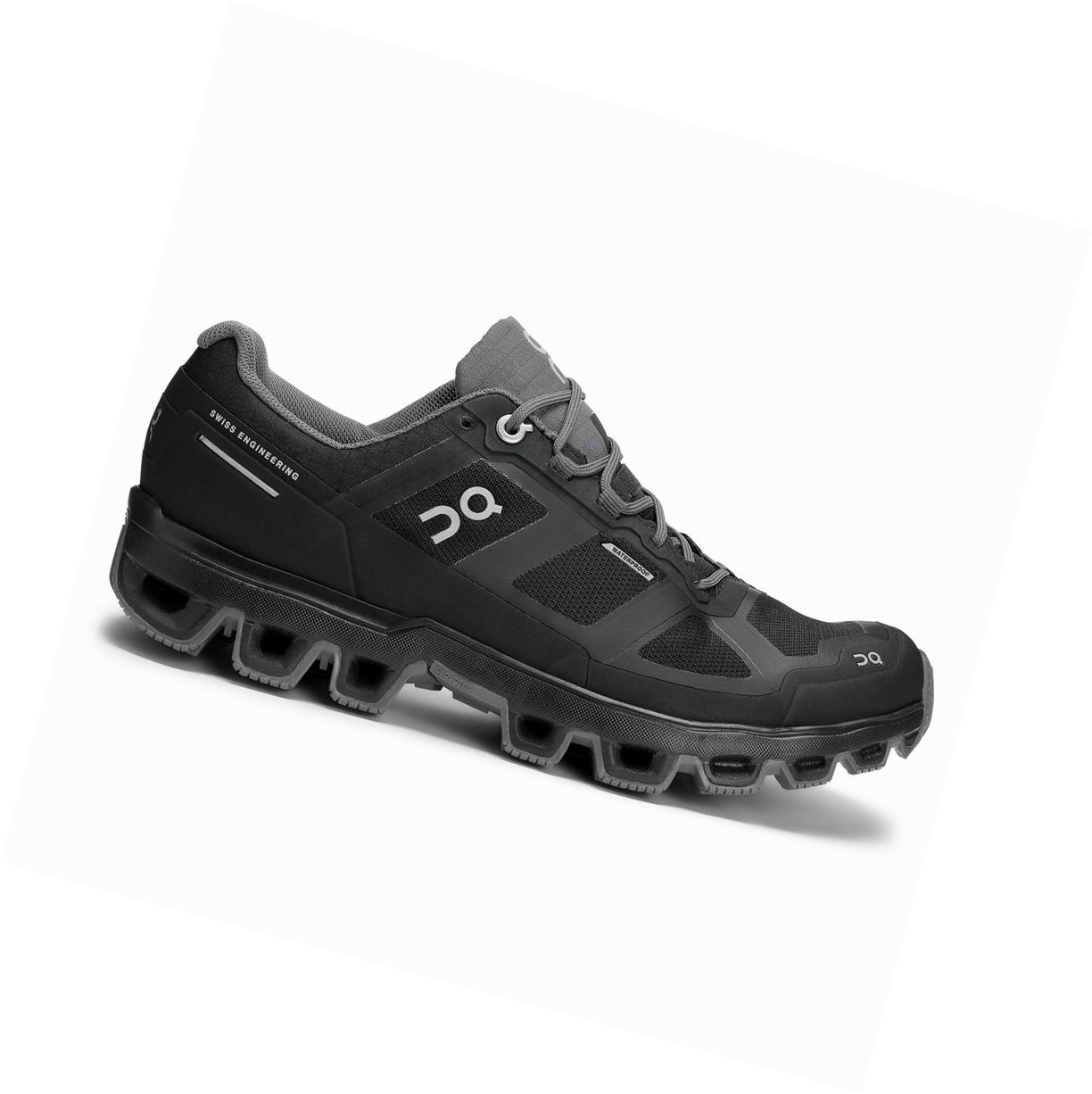 Buty Do Biegania W Terenie Damskie On Cloudventure Nieprzemakalne Czarne | 217059-MFK