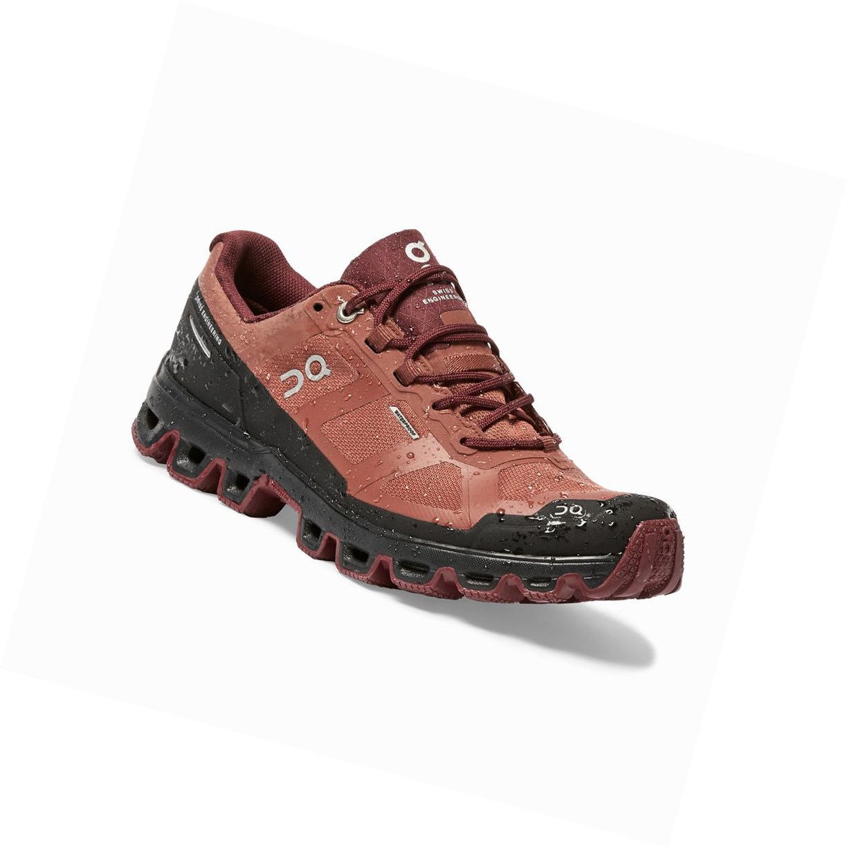 Buty Do Biegania W Terenie Damskie On Cloudventure Nieprzemakalne Brązowe Różowe | 345879-WGS