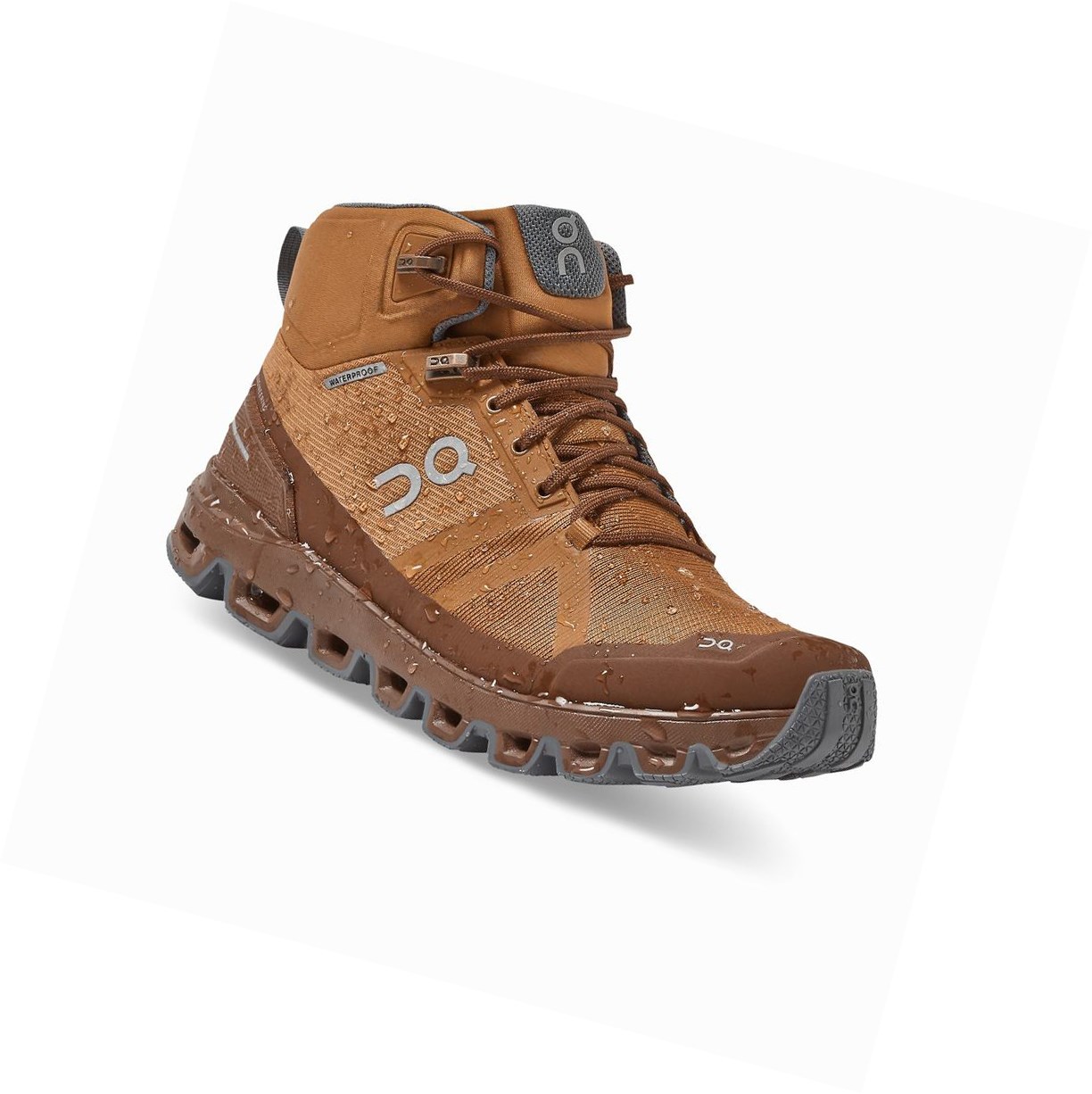 Buty Trekkingowe Damskie On Cloudrock Nieprzemakalne Brązowe | 621385-PQL