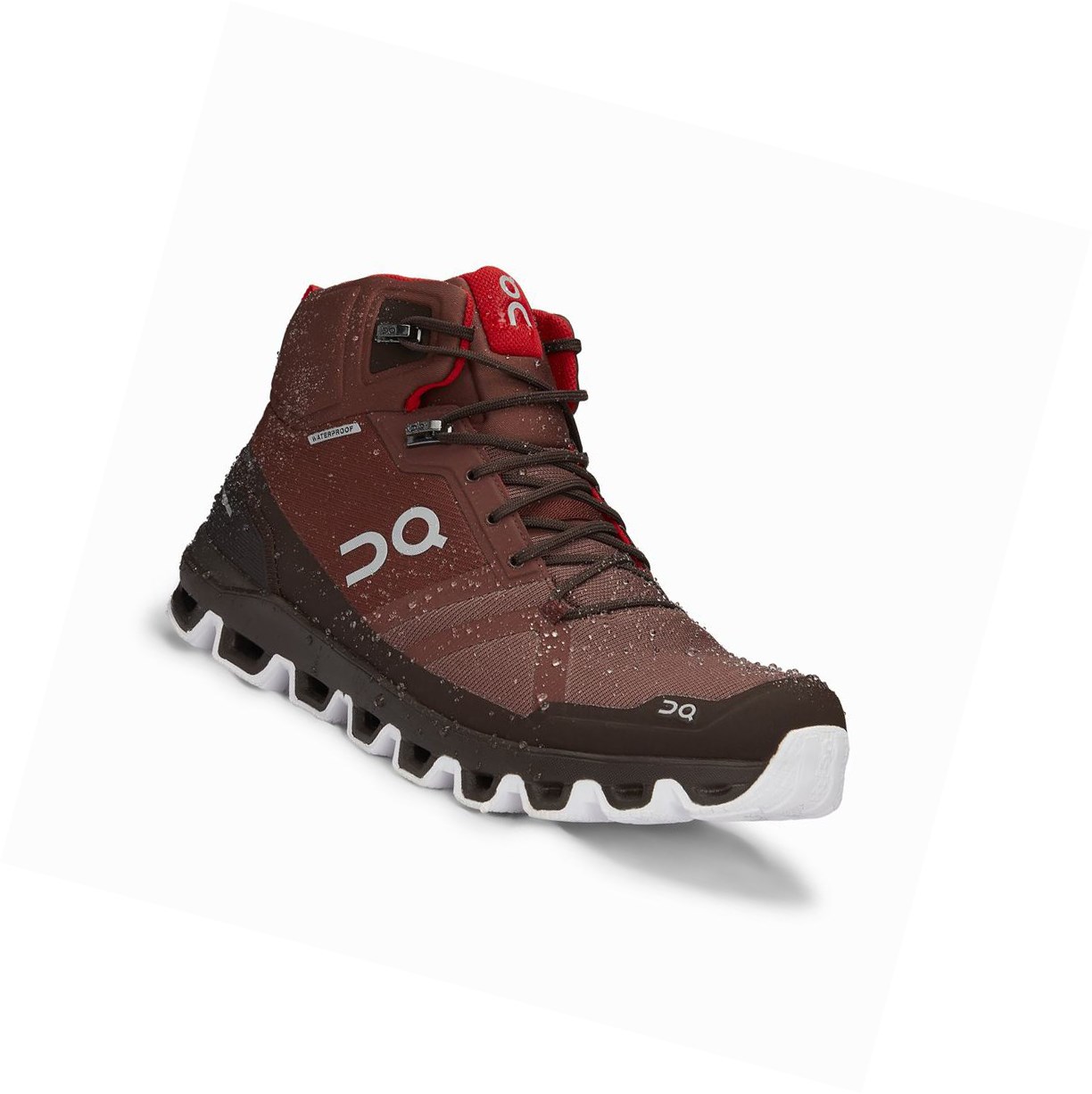 Buty Trekkingowe Męskie On Cloudrock Nieprzemakalne Czerwone | 875910-QBV