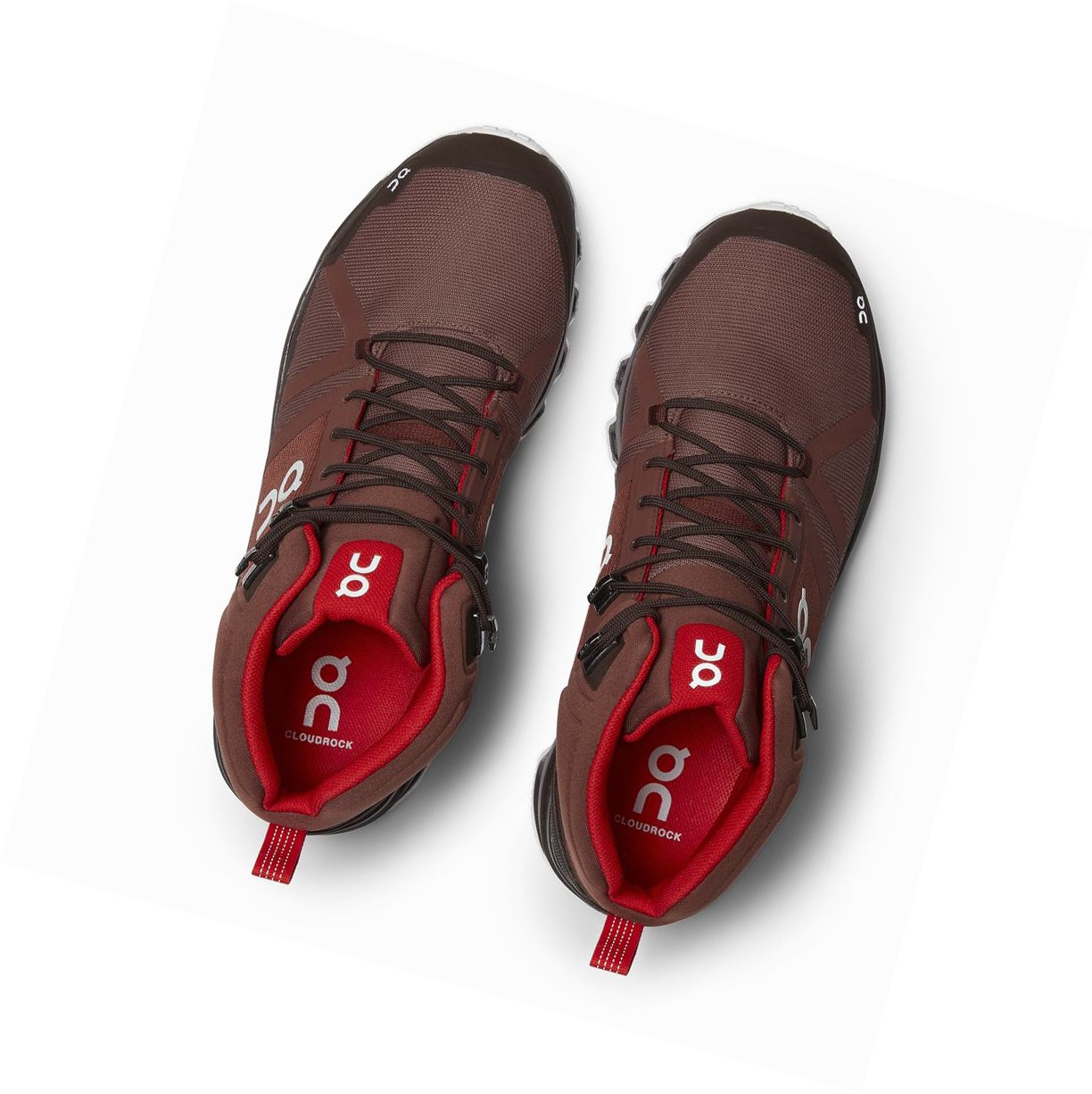Buty Trekkingowe Męskie On Cloudrock Nieprzemakalne Czerwone | 875910-QBV