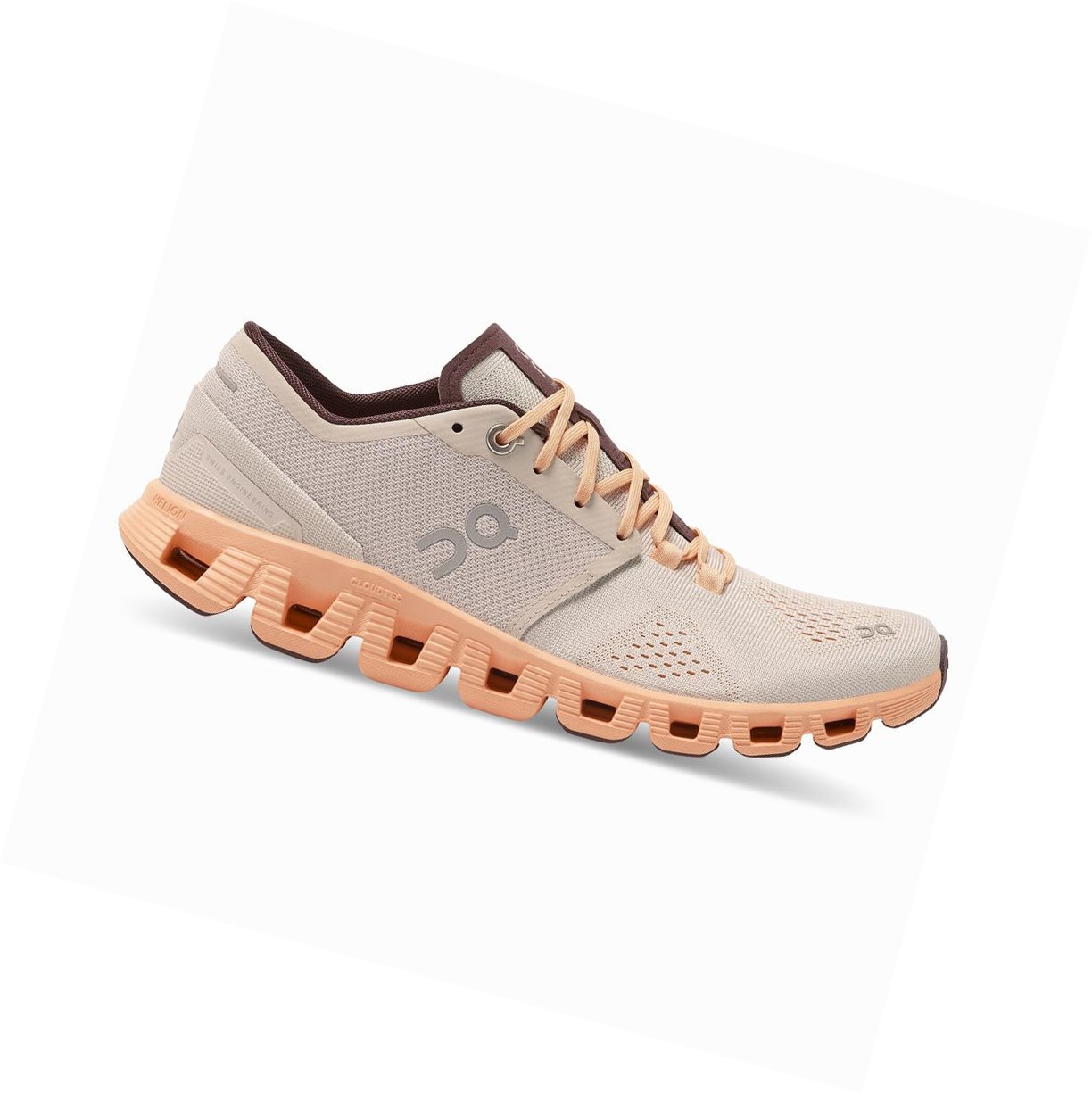 Buty Treningowe Damskie On Cloud X Srebrne | 456120-TJR