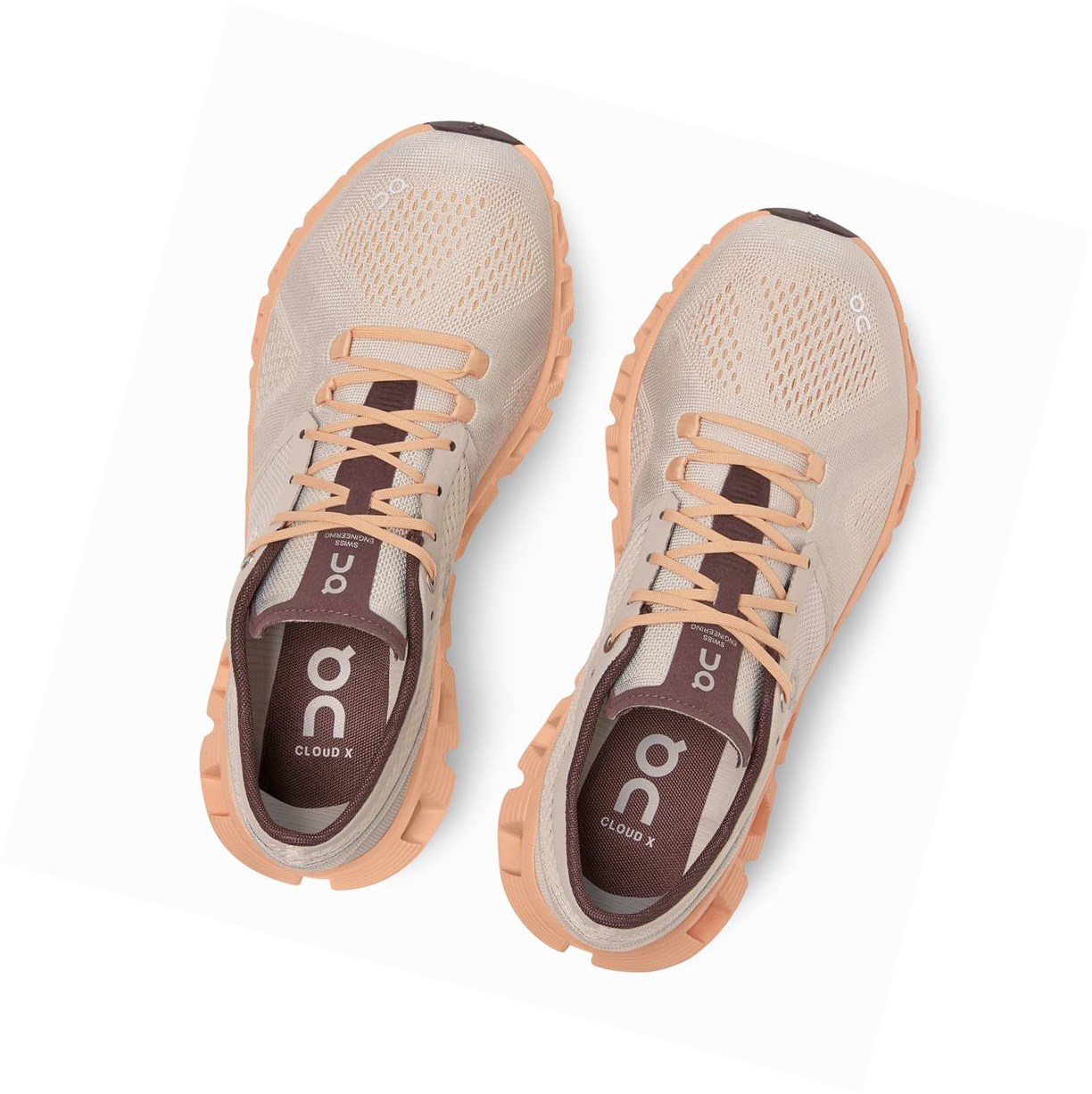 Buty Treningowe Damskie On Cloud X Srebrne | 456120-TJR