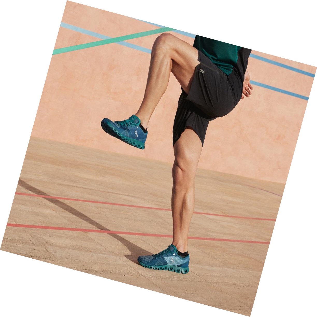 Buty Treningowe Męskie On Cloud X Zielone Ciemny Niebieskie | 250431-IRZ