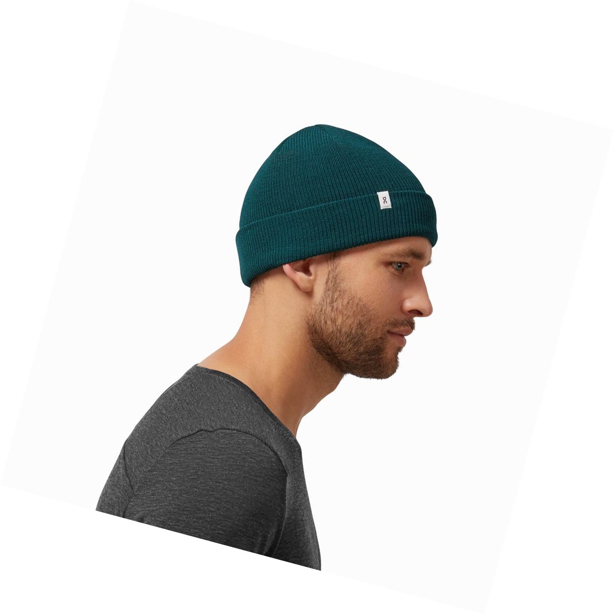 Czapki Męskie On Merino Beanie Zielone | 956703-FHV