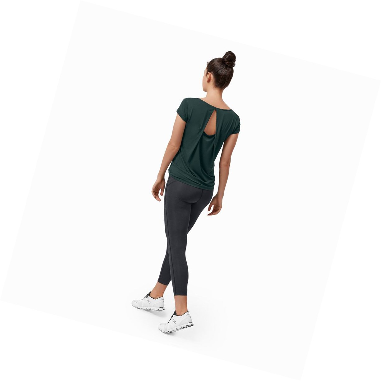 Koszulki Damskie On Active-T Breathe Ciemny Zielone | 710483-RYG