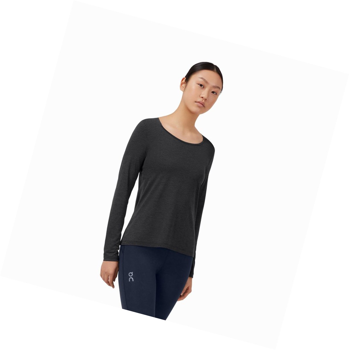 Koszulki Damskie On Performance Long-T Czarne | 987056-LNT