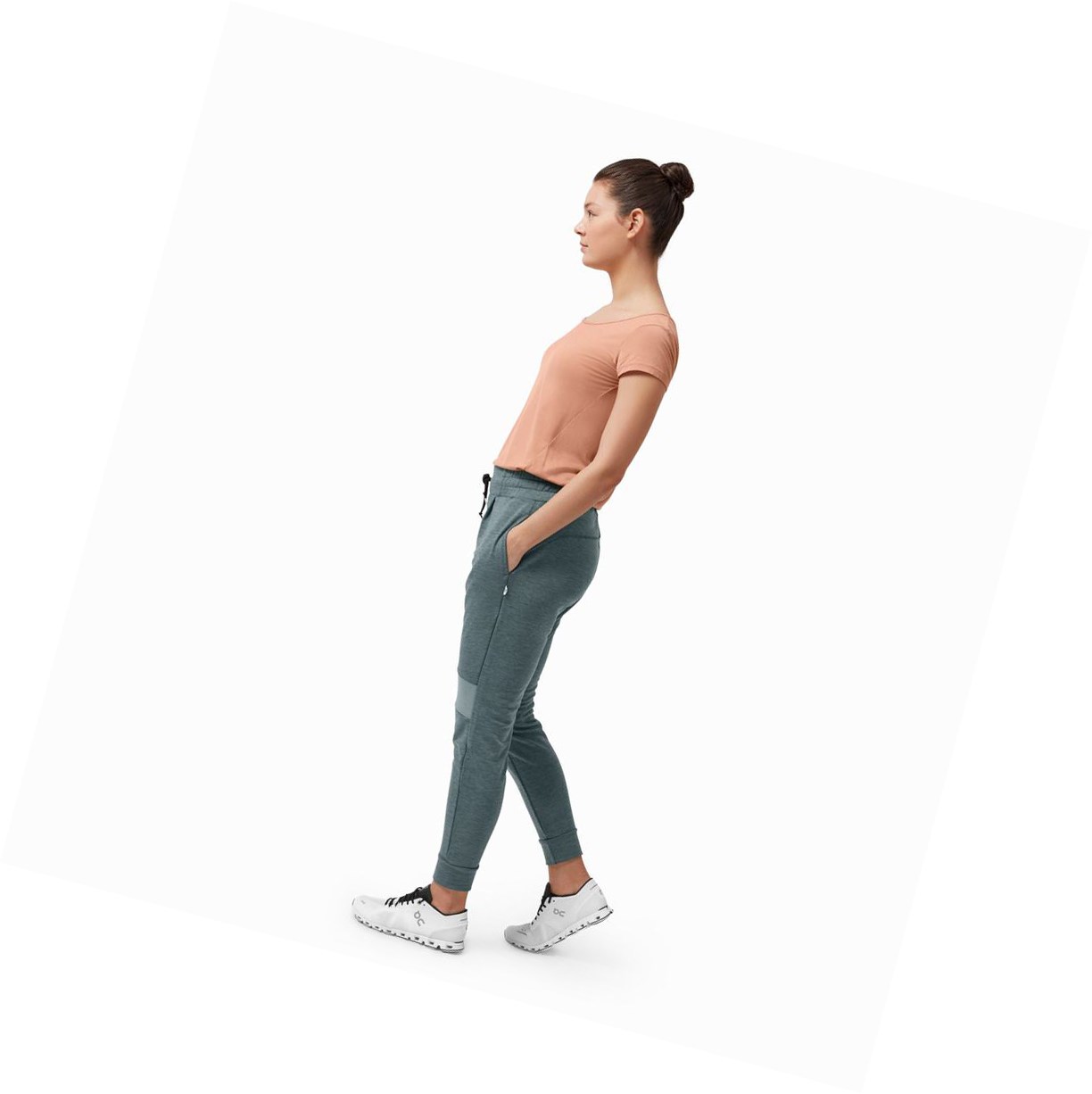 Spodnie Dresowe Damskie On Sweat Oliwkowe | 826109-MFA