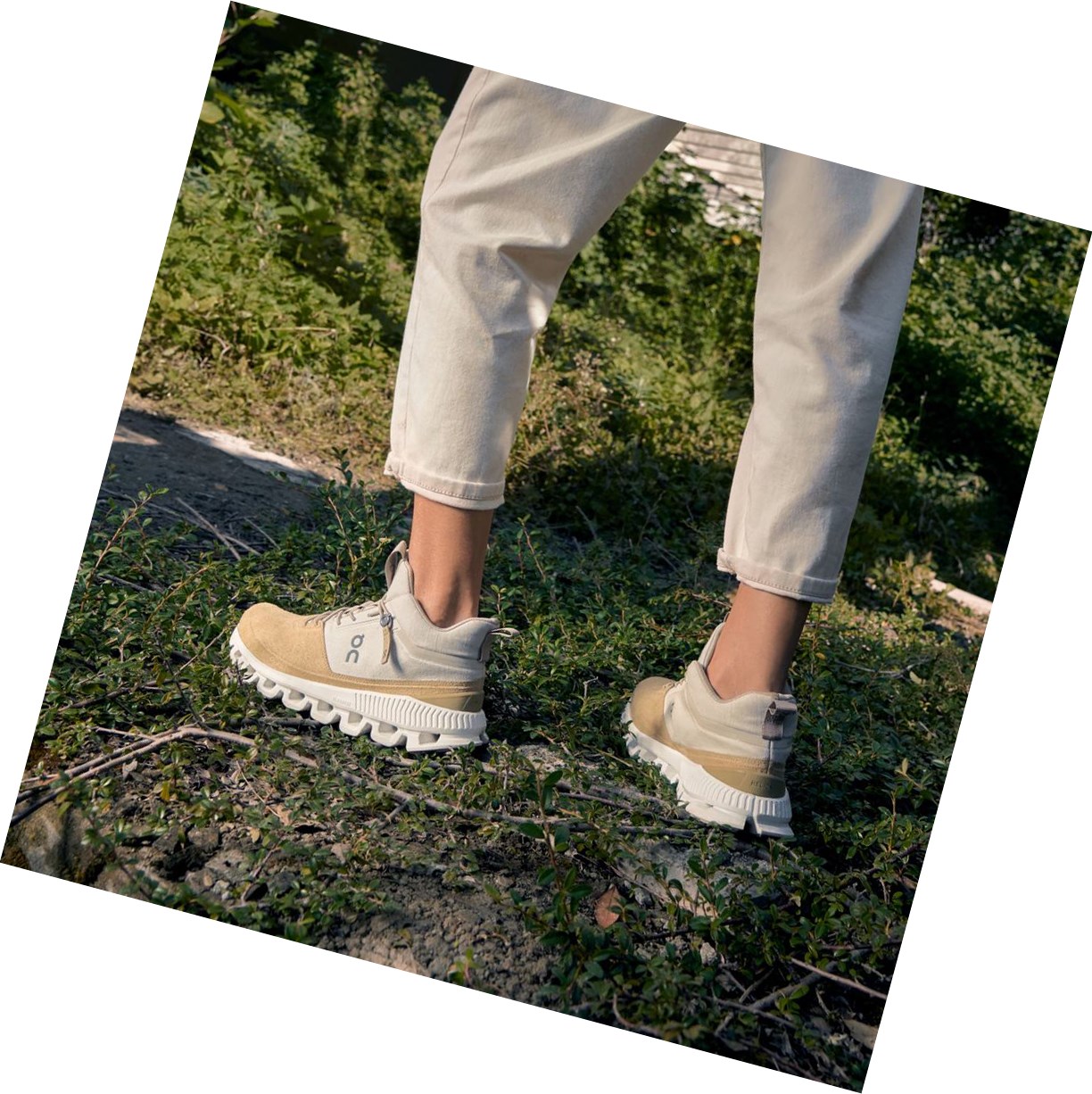 Trampki Damskie On Cloud Hi Beżowe Brązowe | 306548-NQU