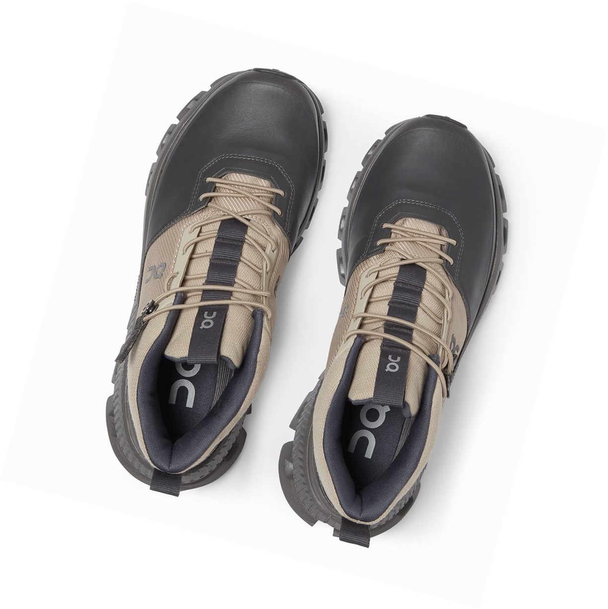 Trampki Damskie On Cloud Hi Czarne Brązowe | 825697-KDN
