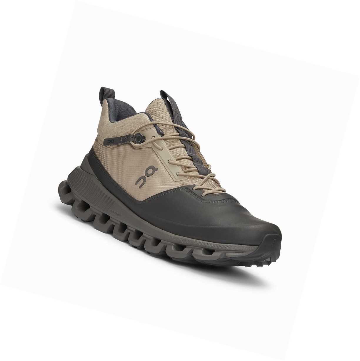 Trampki Damskie On Cloud Hi Czarne Brązowe | 825697-KDN