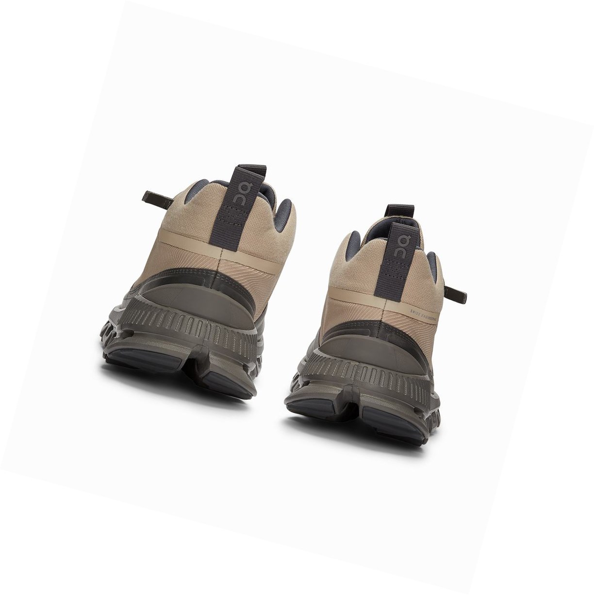 Trampki Damskie On Cloud Hi Czarne Brązowe | 825697-KDN