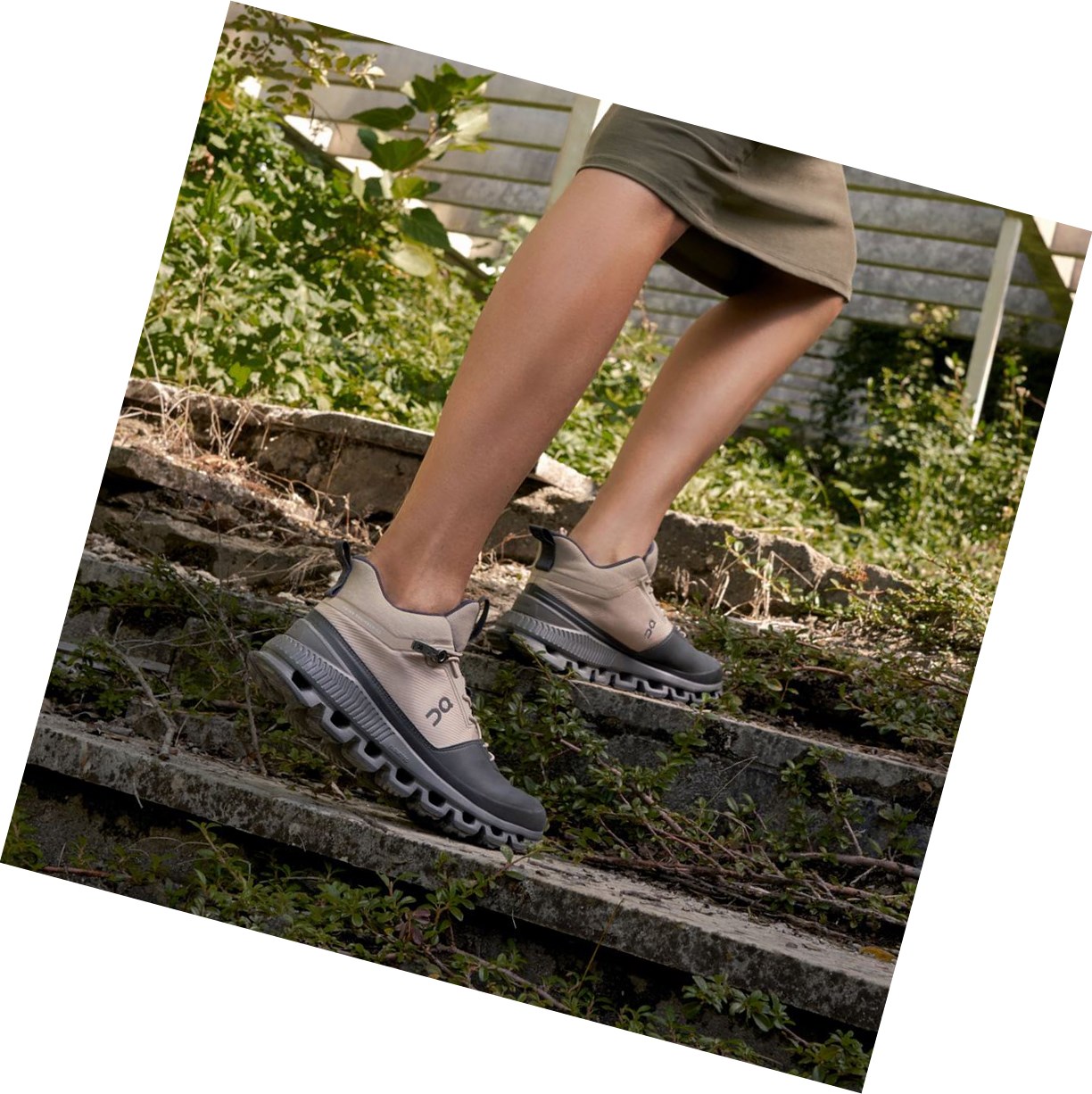 Trampki Damskie On Cloud Hi Czarne Brązowe | 825697-KDN