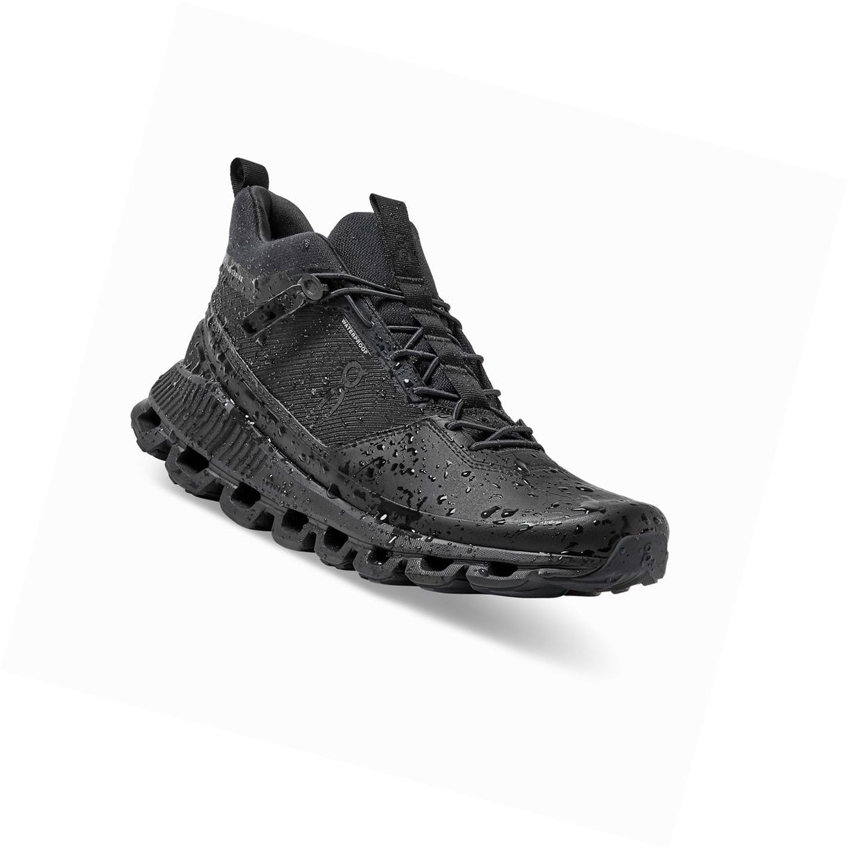 Trampki Damskie On Cloud Hi Nieprzemakalne Czarne | 172463-JAN
