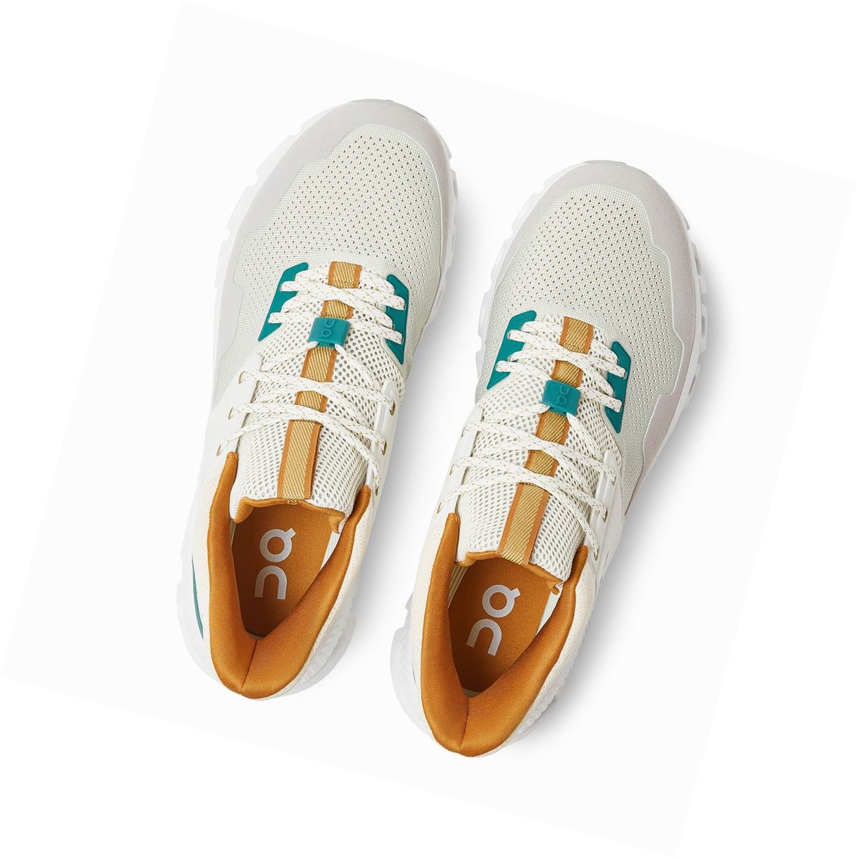 Trampki Męskie On Cloud Hi Edge Khaki Białe | 789623-XHL